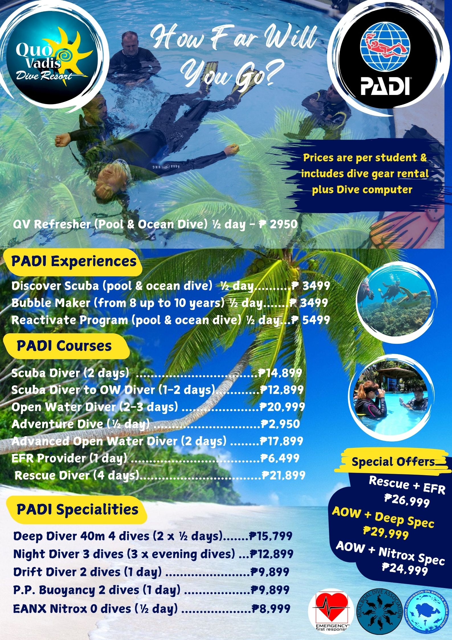 QVDR-PADI-Course-price-list-2025